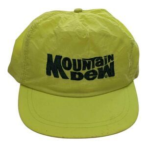 Vintage Mountain Dew Nylon Florescent Snapback Hat Baseball Cap‎ Neon